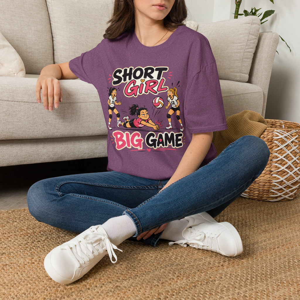 Short Girl Big Game Volleyball T-Shirt
