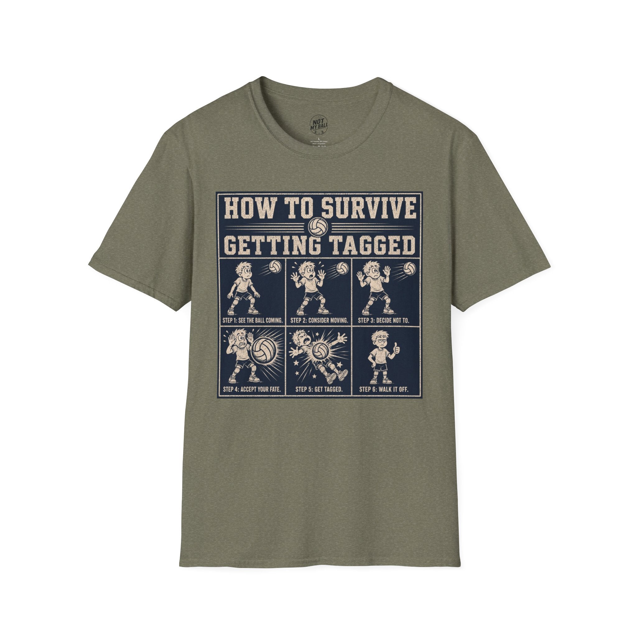 How To Survive Tagged Volleyball T-Shirt