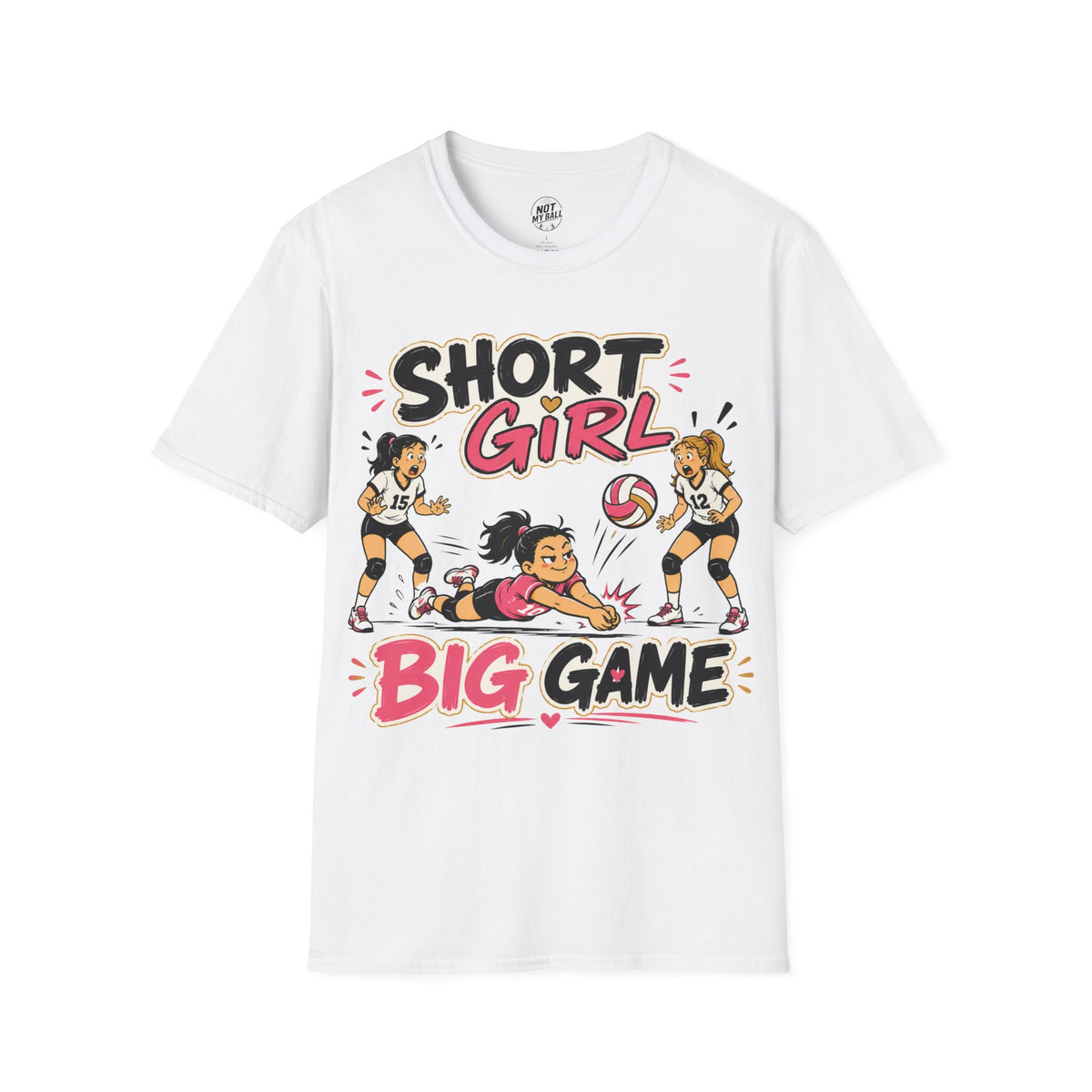Short Girl Big Game Volleyball T-Shirt