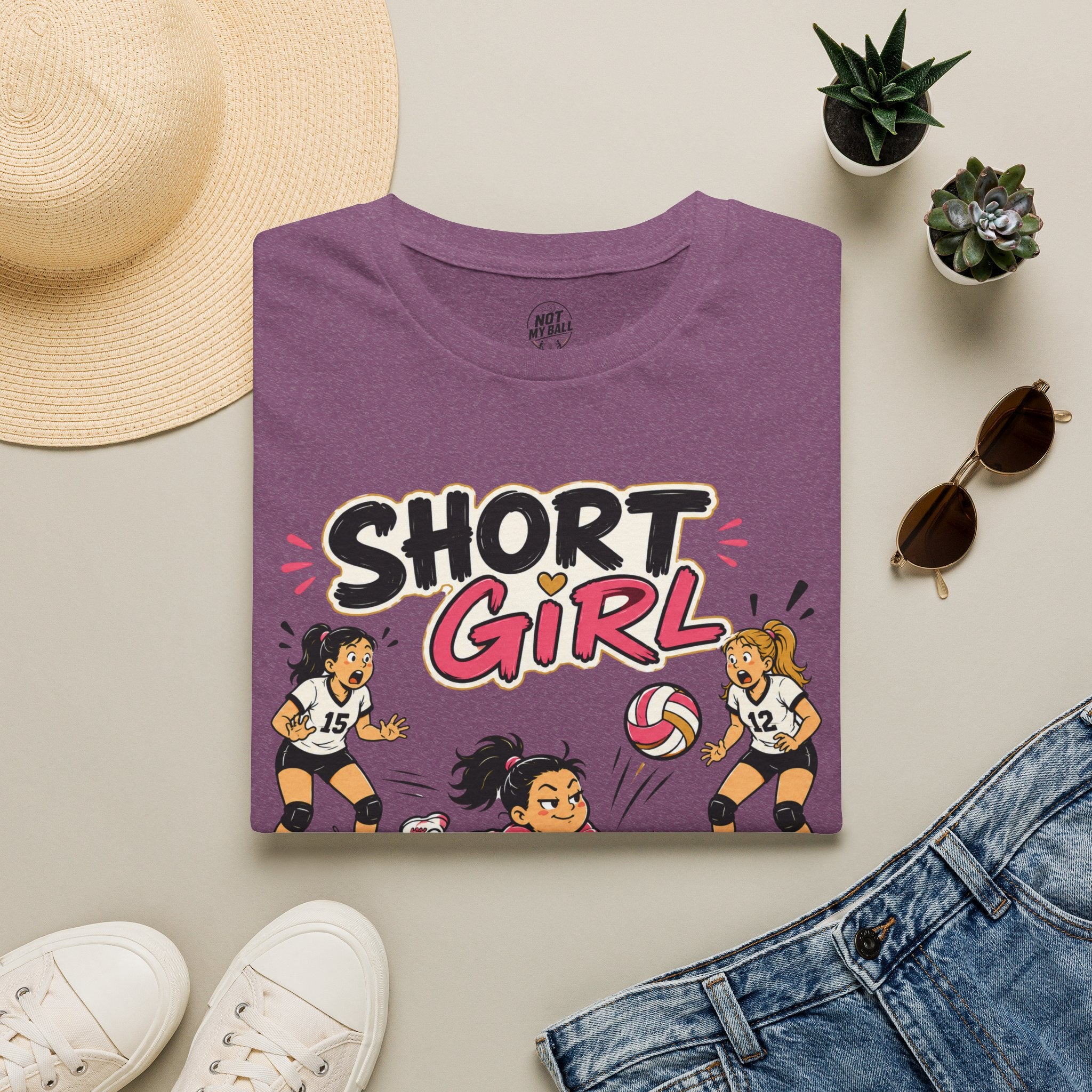 Short Girl Big Game Volleyball T-Shirt