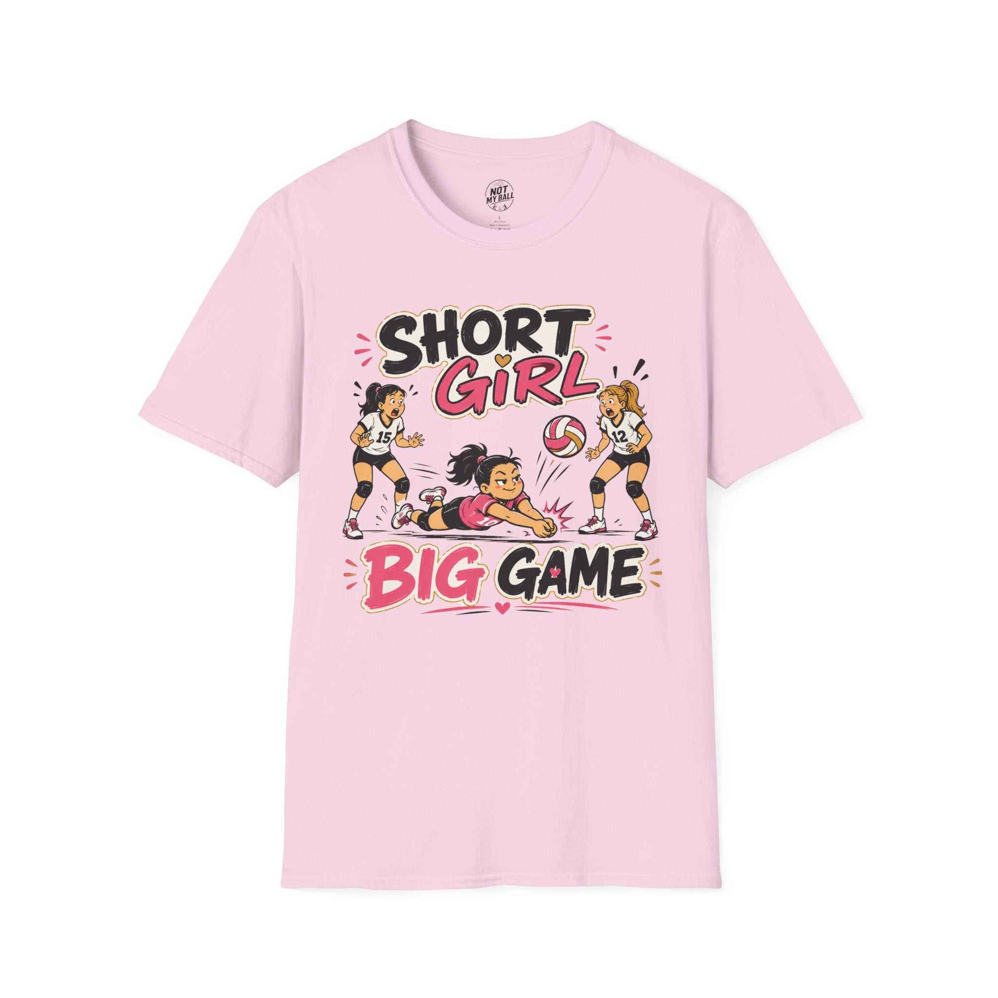 Short Girl Big Game Volleyball T-Shirt