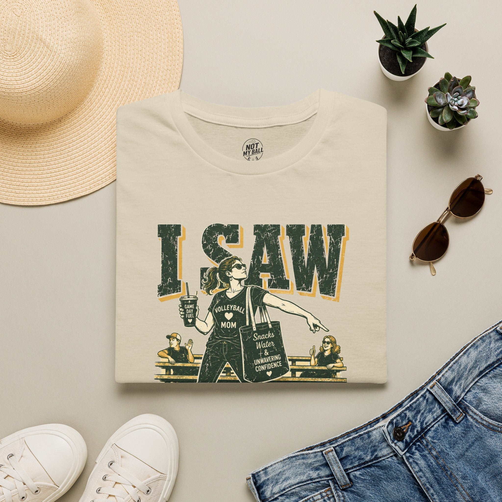 I Saw It Land - Mom Volleyball T-Shirt