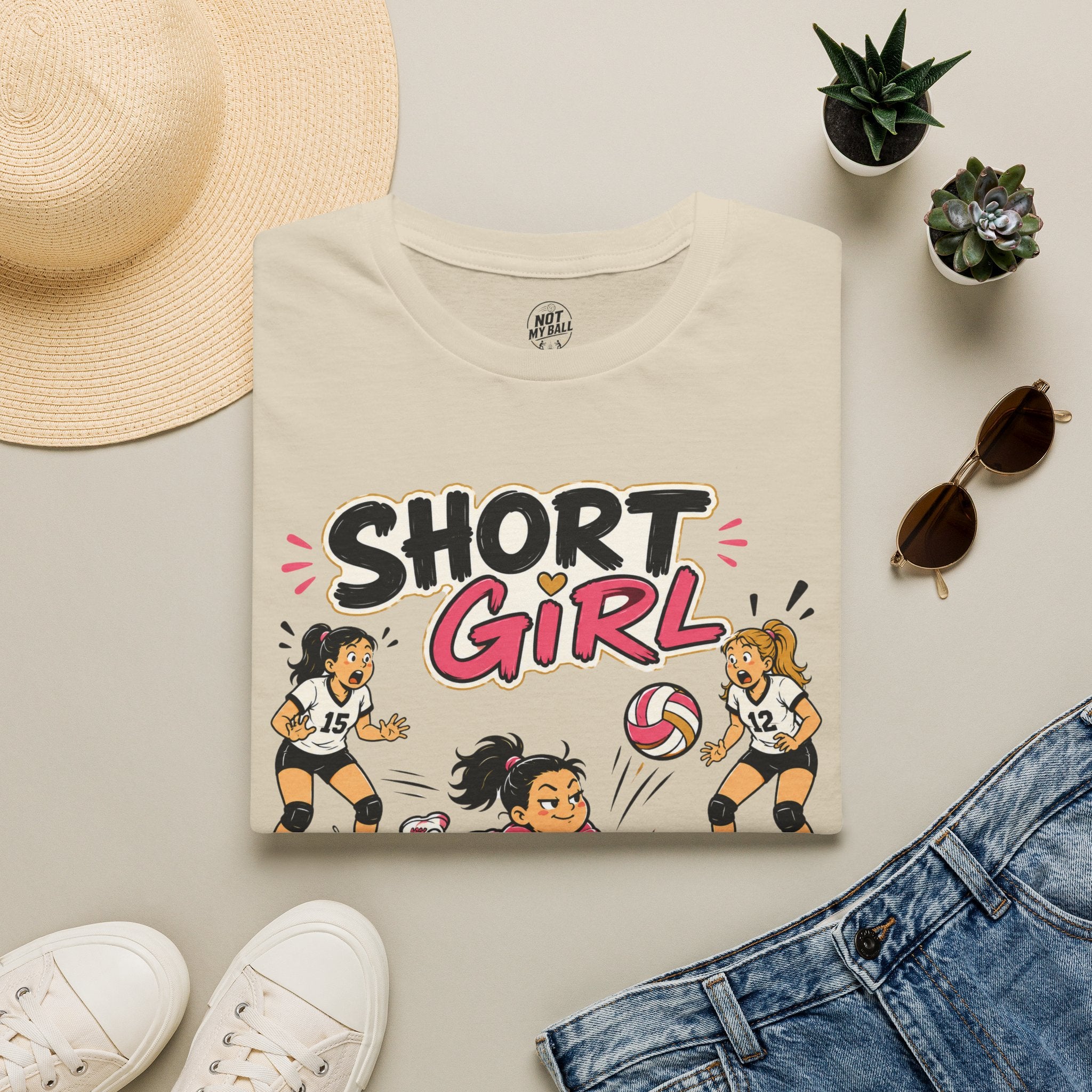 Short Girl Big Game Volleyball T-Shirt