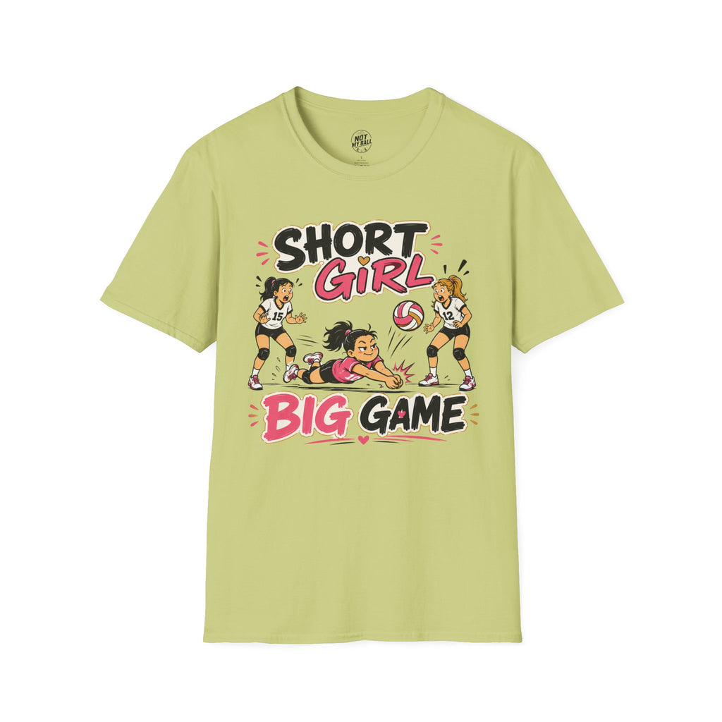 Short Girl Big Game Volleyball T-Shirt