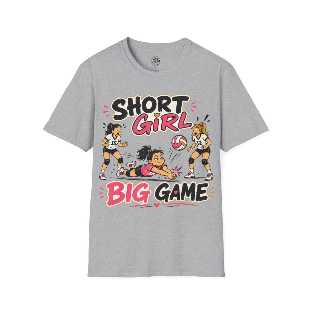 Short Girl Big Game Volleyball T-Shirt