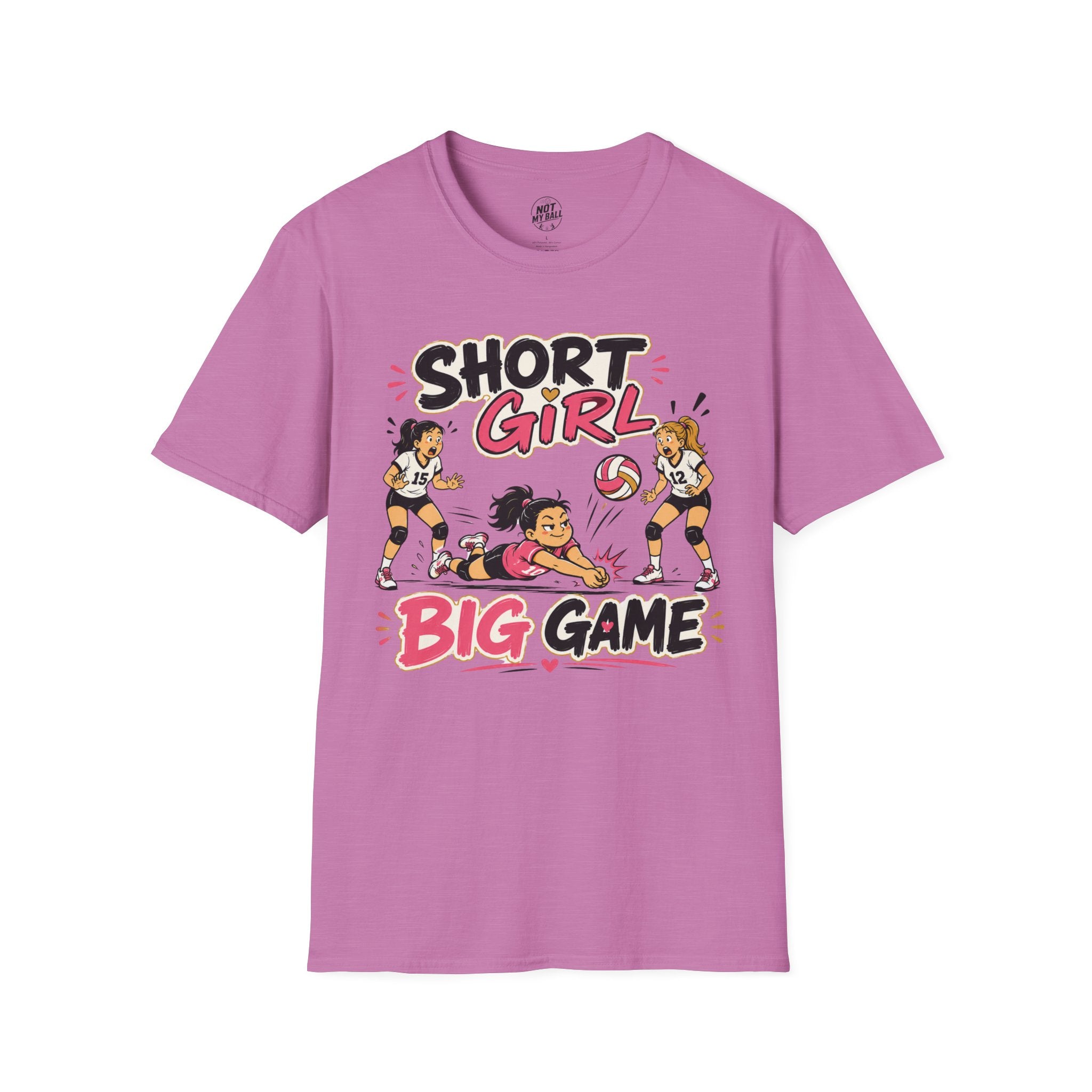 Short Girl Big Game Volleyball T-Shirt