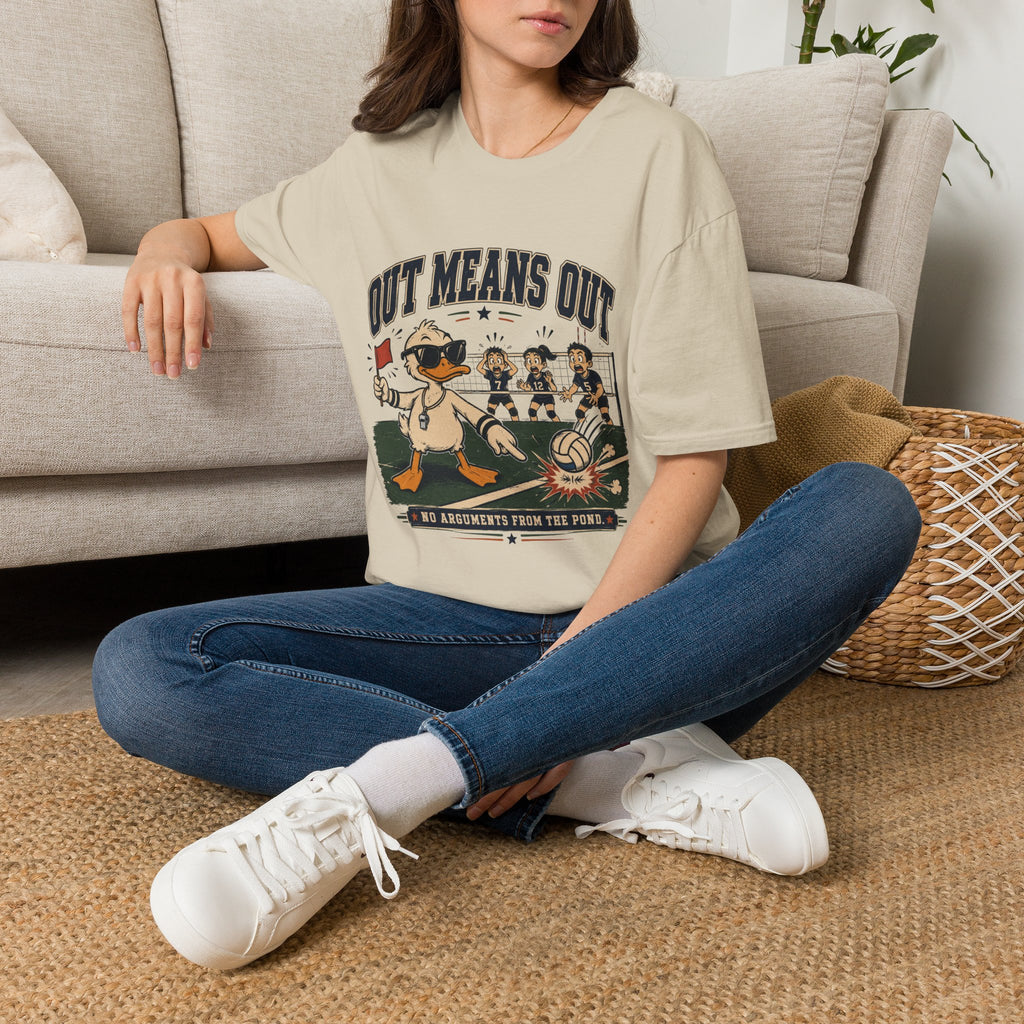 Out Means Out Duck Volleyball T-Shirt