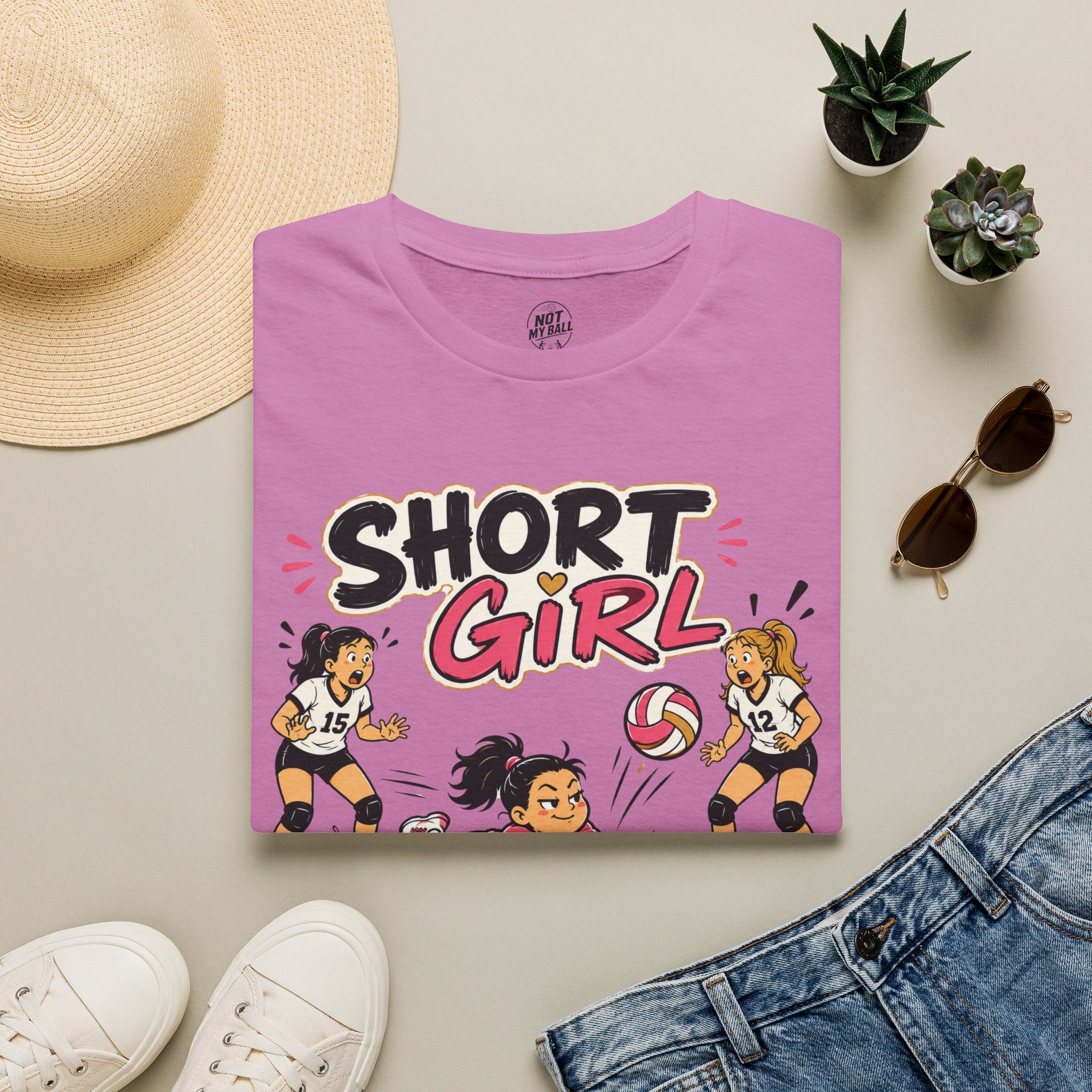Short Girl Big Game Volleyball T-Shirt