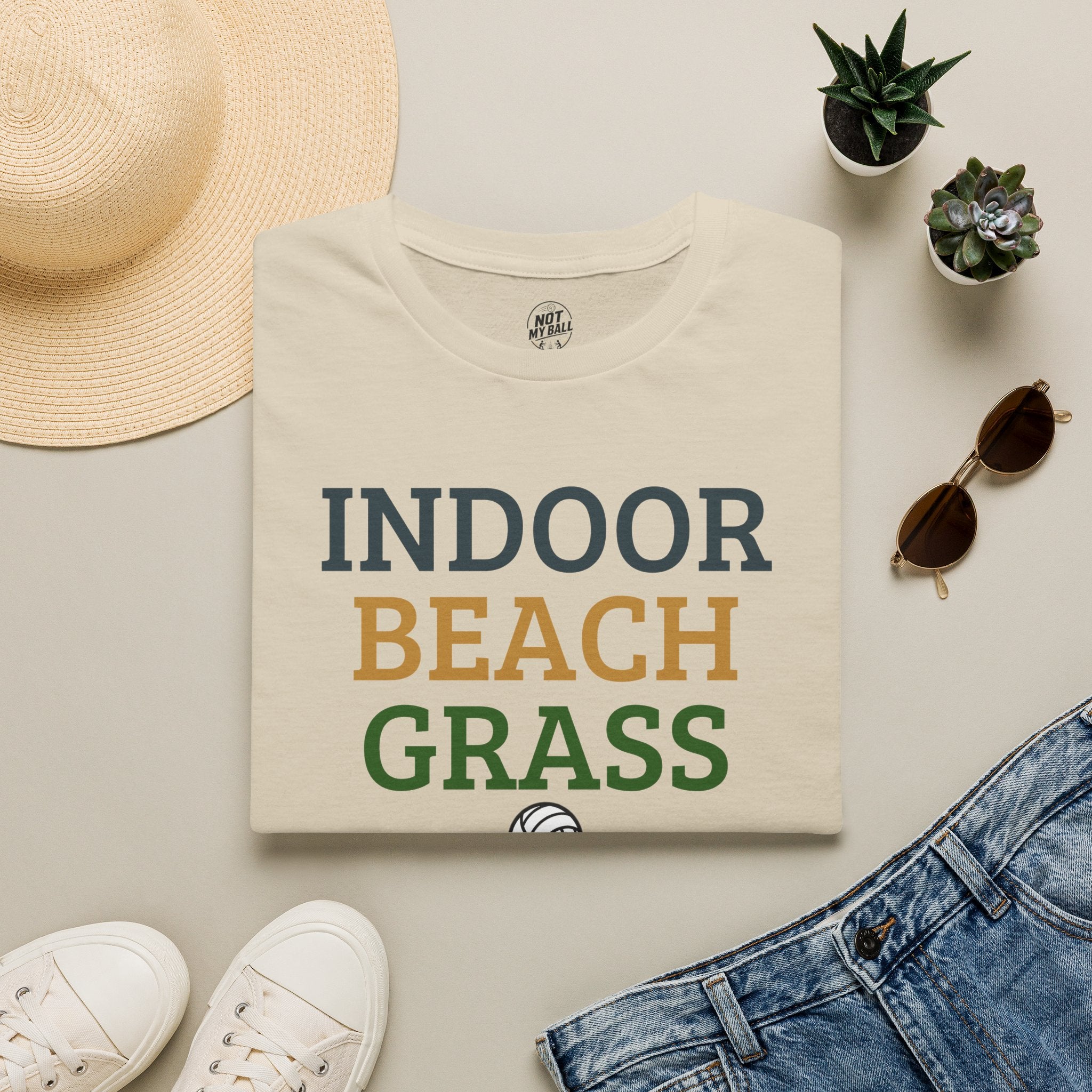 Indoor Beach Grass Volleyball T-Shirt