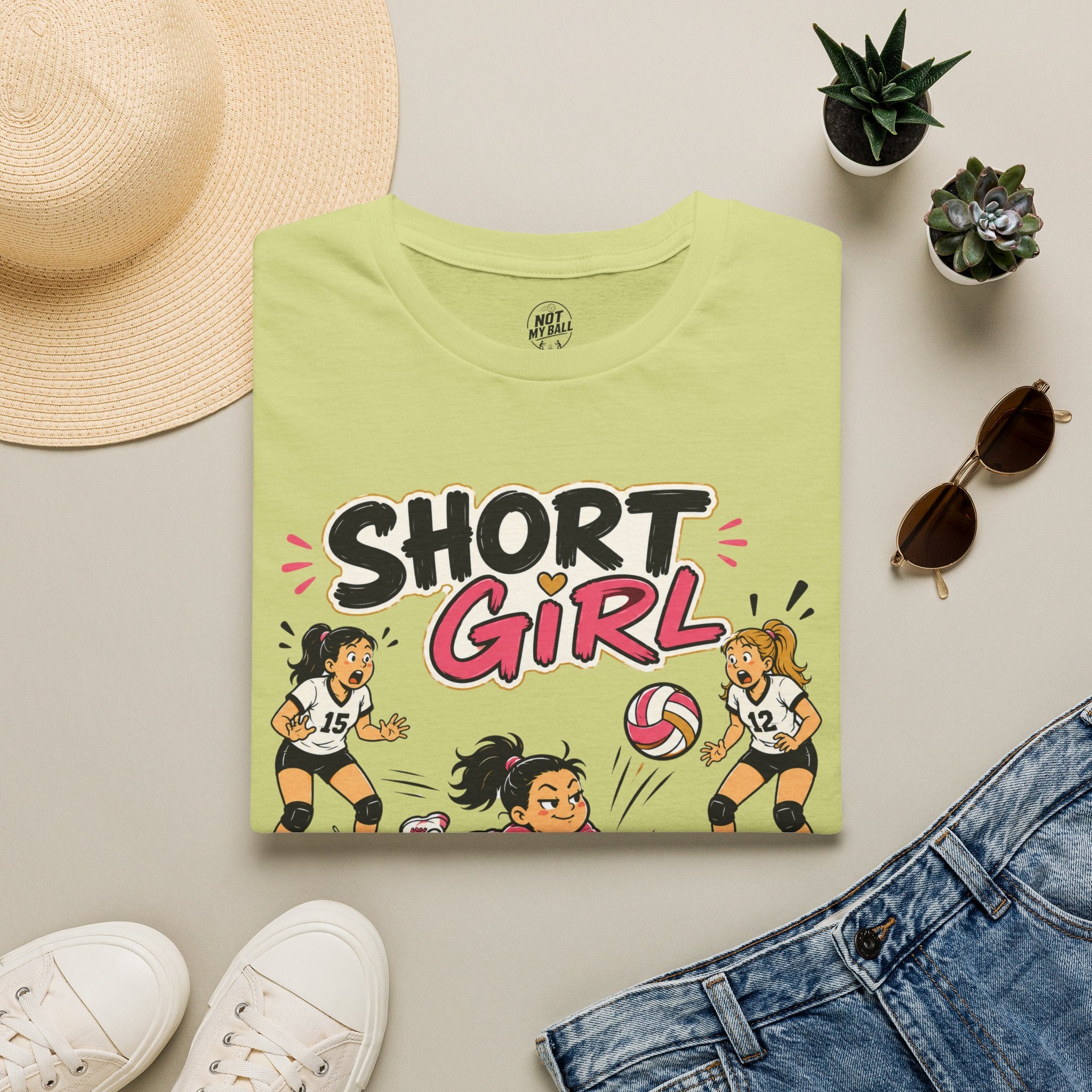 Short Girl Big Game Volleyball T-Shirt
