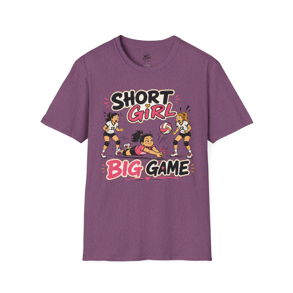 Short Girl Big Game Volleyball T-Shirt