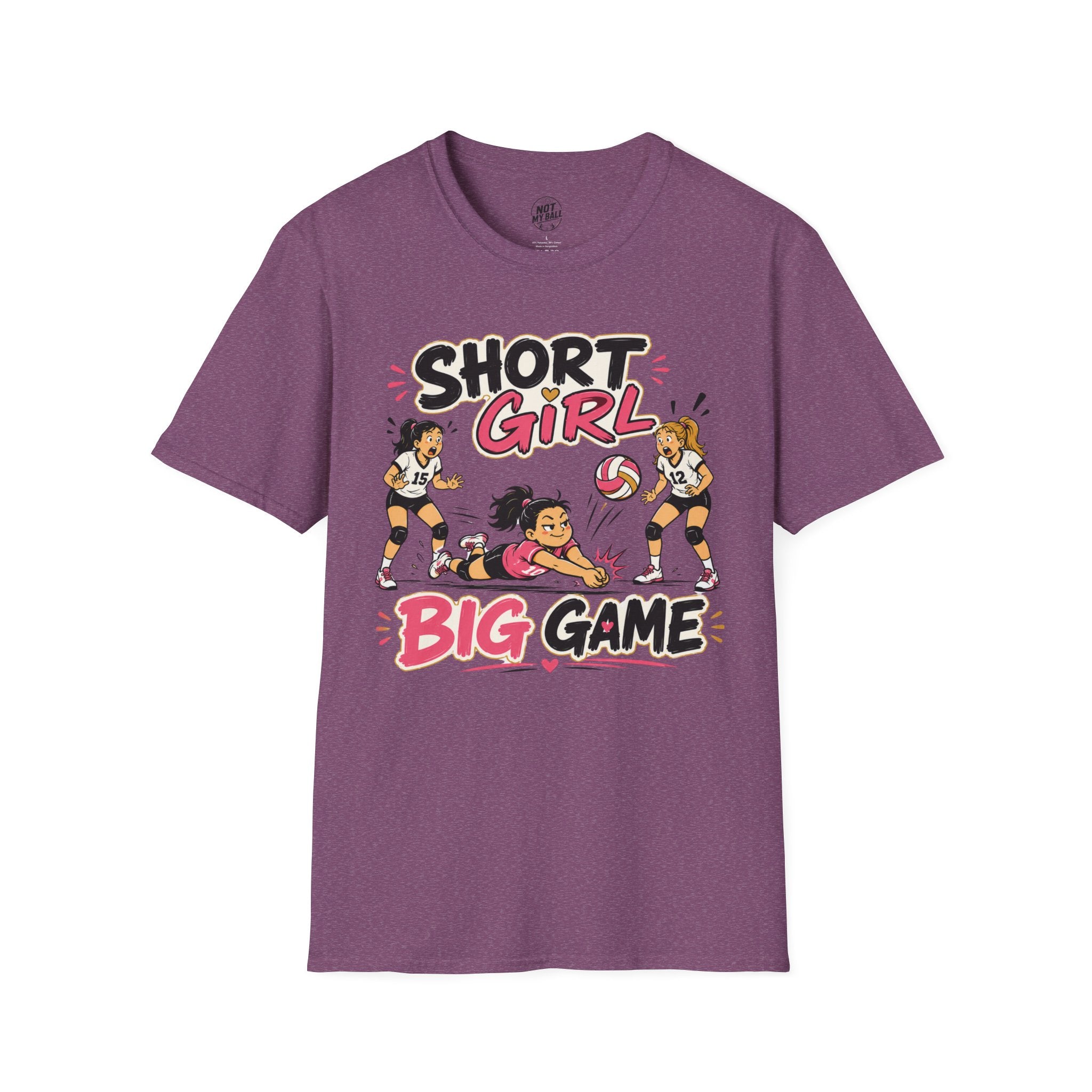 Short Girl Big Game Volleyball T-Shirt