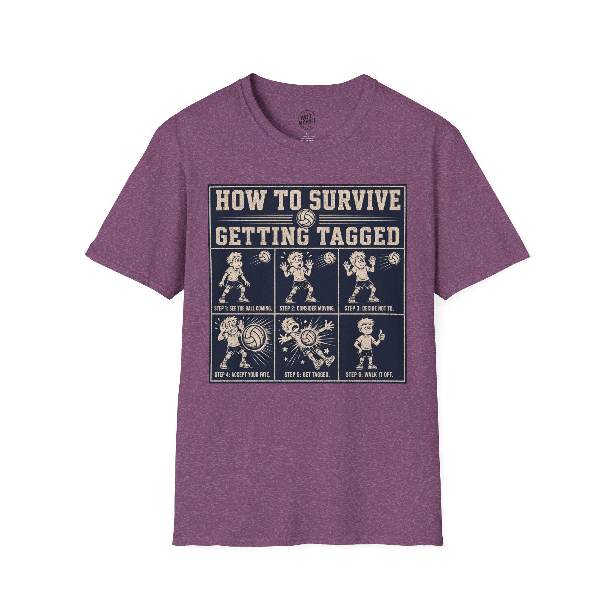 How To Survive Tagged Volleyball T-Shirt