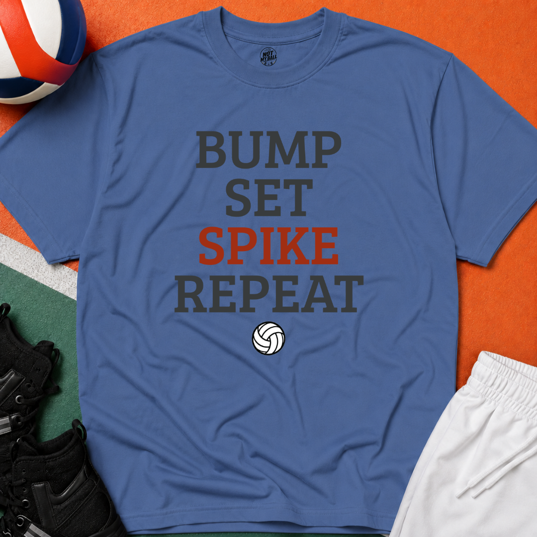 Bump Set Spike Repeat Volleyball T-Shirt