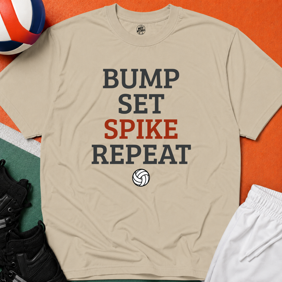 Bump Set Spike Repeat Volleyball T-Shirt