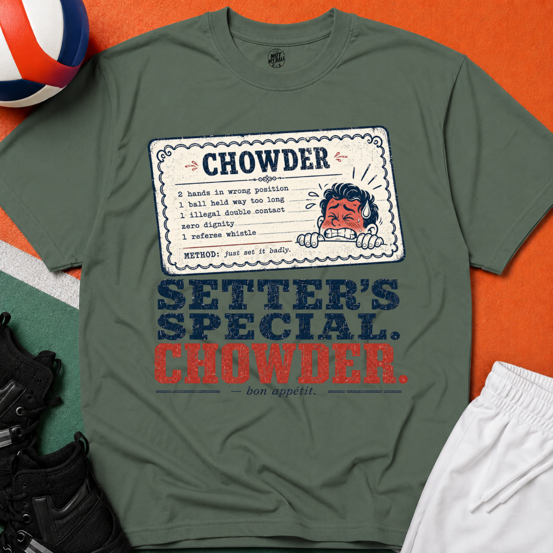 Chowder Menu Volleyball T-Shirt