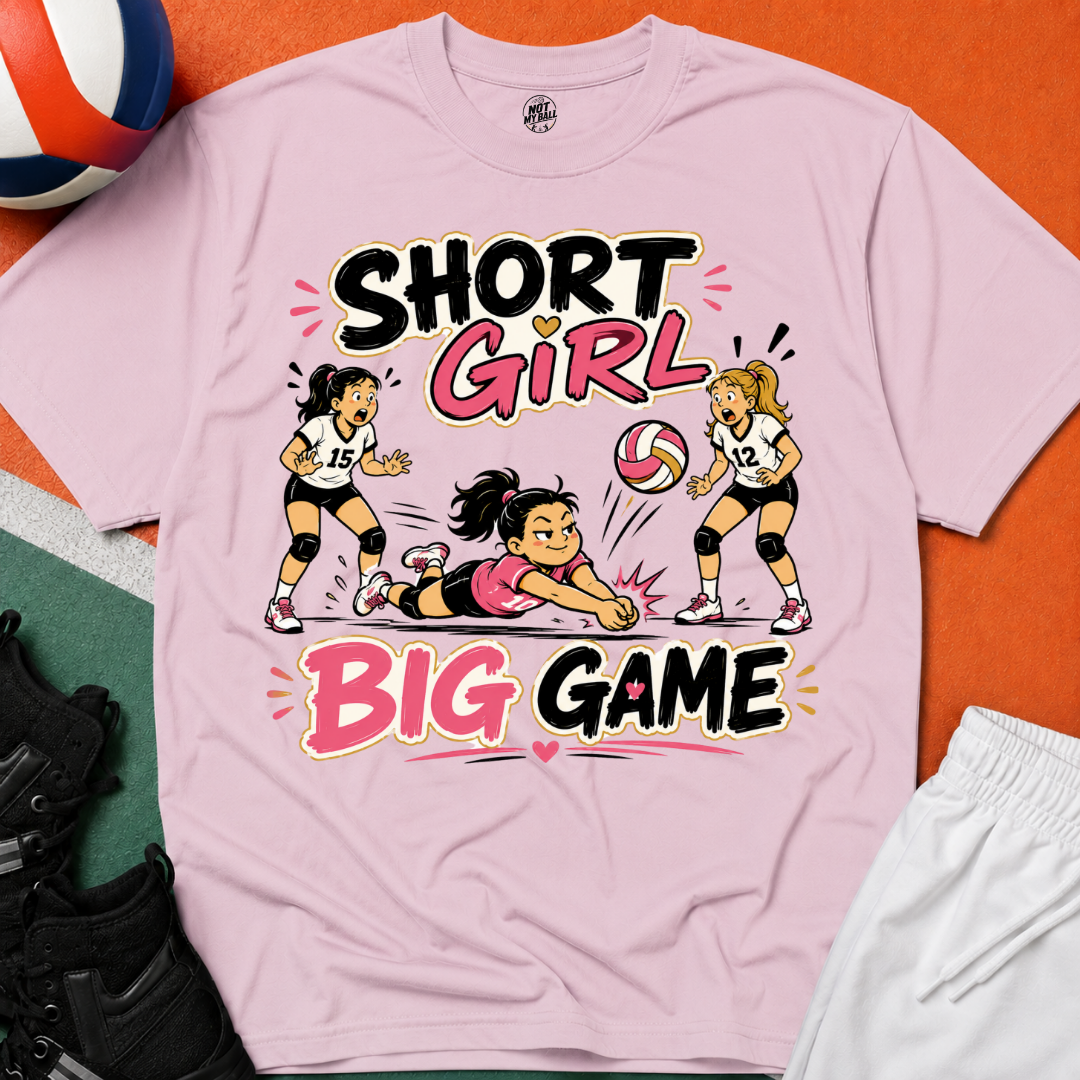 Short Girl Big Game Volleyball T-Shirt